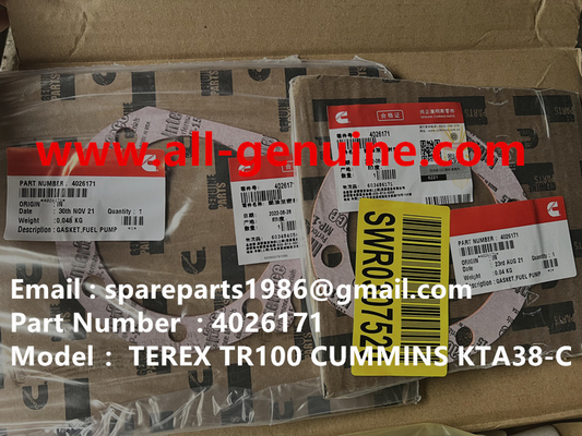 China 4026171 GASKET TEREX CUMMINS DUMP TRUCK  TR50 TR60 TR100 TR70 MINING HAULER OFF HIGHWAY RIGID DUMP TRUCK MT4400AC supplier