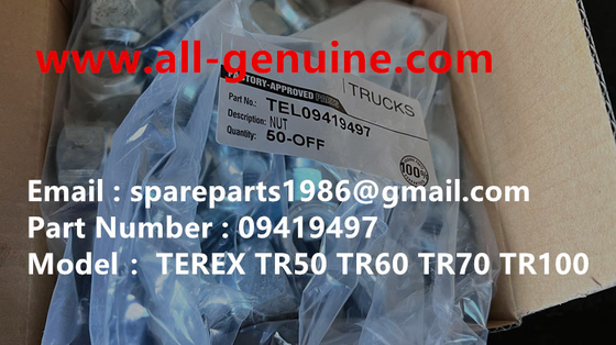 China 09419497 NUT TEREX NHL DUMP TRUCK TR35 TR50 TR60 TR100 CUMMINS ALLISON UNIT RIG MT4400 MT3600 MT3300 MT3700 SANY supplier