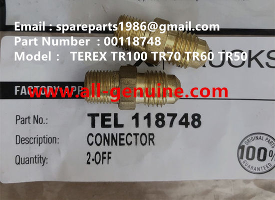 China TEREX 00118748 CONNECTOR NHL DUMP TRUCK MINING QUARRY HAULER OFF HIGHWAY RIGID DUMP TR45 TR50 TR60 TR70 supplier