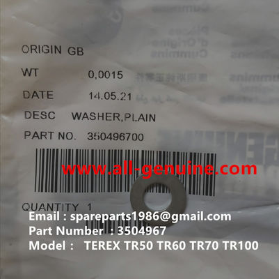 China CUMMINS ENGINE TEREX 3504967 PLAIN WAHSER TR50 TR60 TR70 MINING OFF HIGHWAY TRUCK supplier