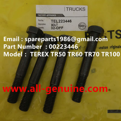 China TEREX 00223446 BOLT  TR50 TR60 TR70 TR100 TR45 3305F 3305B TR35A RIGID DUMP TRUCK MINING OFF HIGHWAY CUMMINS  ALLISON supplier