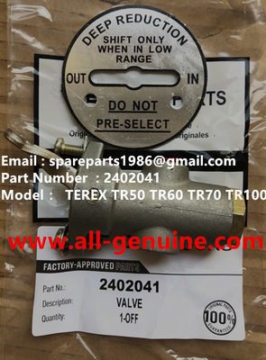 China TEREX 2402041 VALVE DRY MINING NHL DUMP TRUCK TR35 TR50 TR60 TR100 3305B 3305F 3303 3307 TR45 TR70 MT4400 CUMMINS supplier