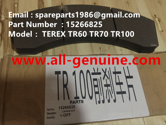 China TEREX 15266825 LINING KIT  BRAKE PAD NHL DUMP TRUCK MINING QUARRY TR50 TR60 TR70 TR100 supplier